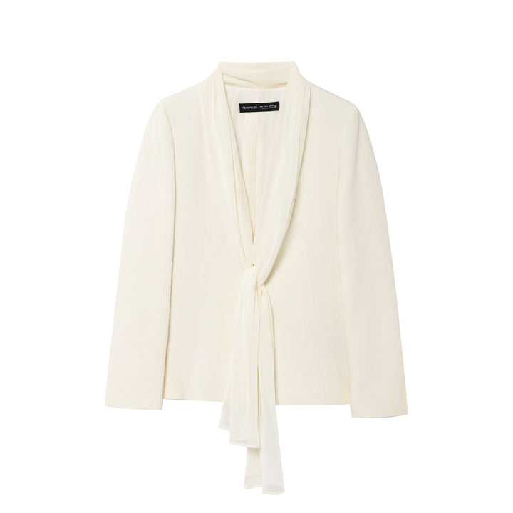 Dame Elegant Tailored Blazer med Wrap Binding Detalje Stilla