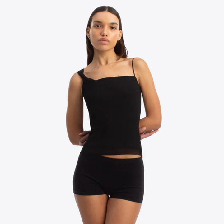 Dame afslappet tanktop med knude detalje Skovae