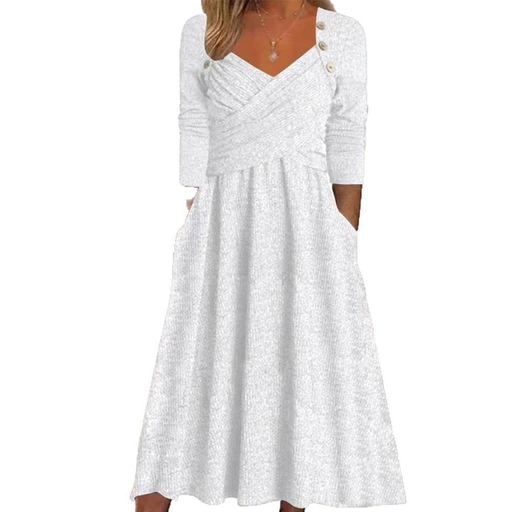 Dame Maxikjole med elegant indpakningslook og praktiske lommer Stilla