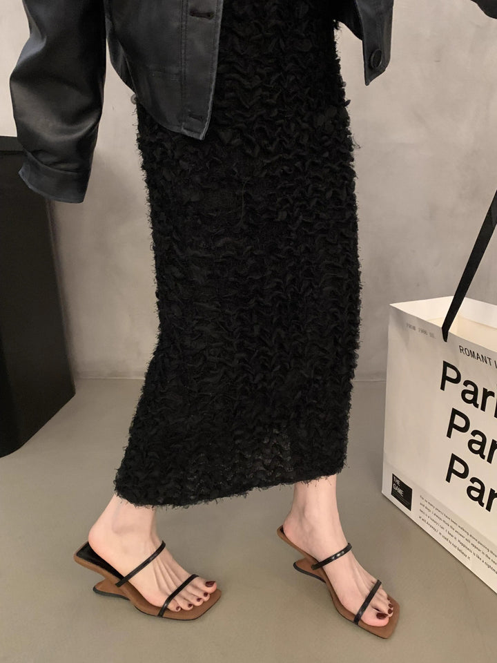 Femme Modern Åben Tå Hæl Rusch-Sandal Stilla