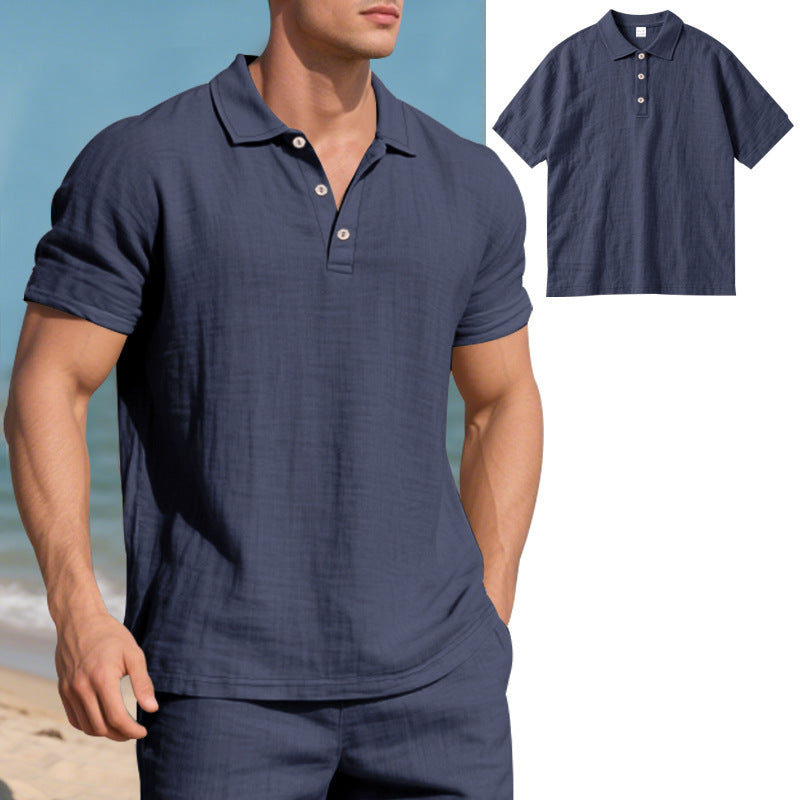 Herrer afslappet Polo-shirt med struktureret design Stilla