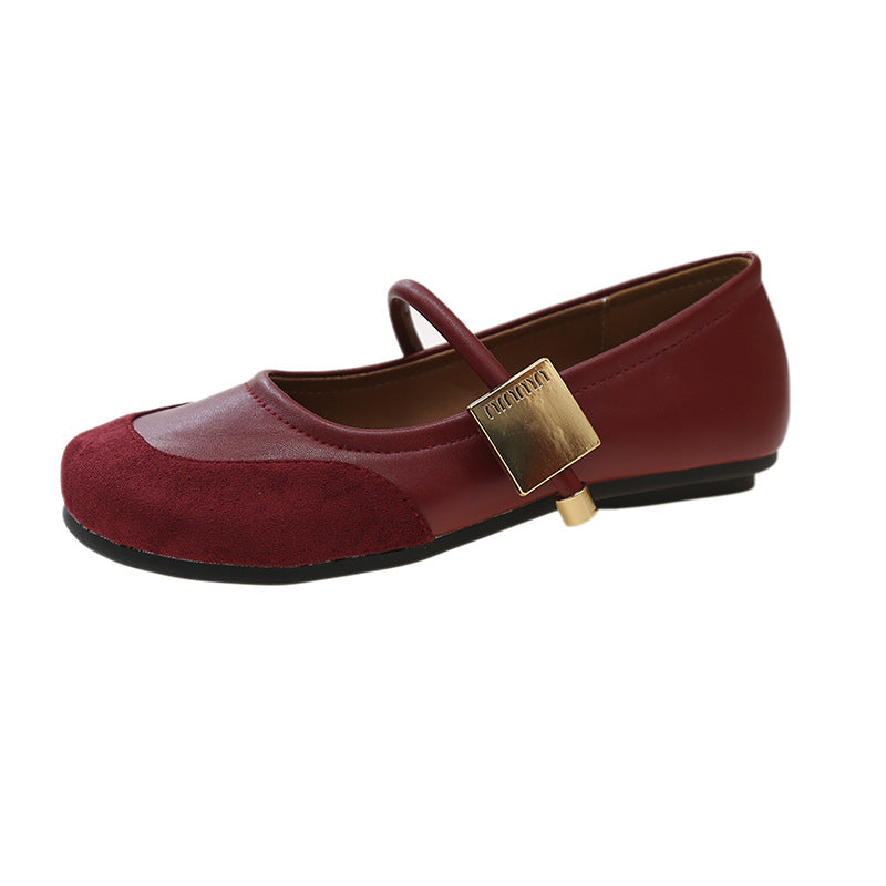 Dame Elegante Mary Jane Balletsko med dekorativ rem Stilla
