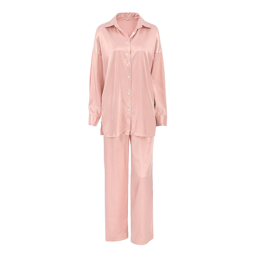Dame Satin top i elegant oversized snit med knapdetaljer Stilla