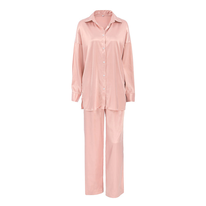 Dame Satin top i elegant oversized snit med knapdetaljer Stilla