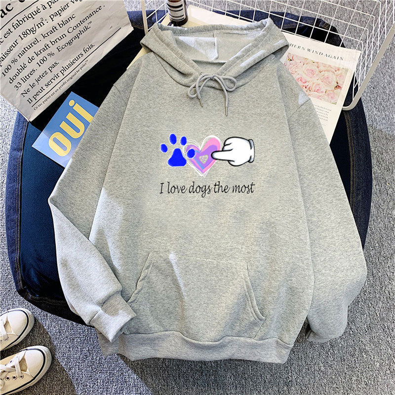 Kvinder Hoodie med Kærlig Hundedesign Skovae