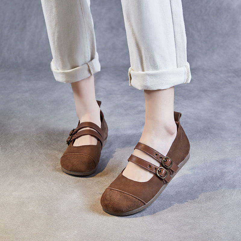 Dame Stilfulde Mary Jane Ballerinas med justerbare stropper Stilla