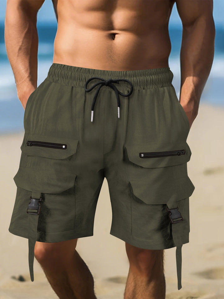 Herrer Cargo-Shorts med multifunktionelle lommer og justerbar talje Stilla