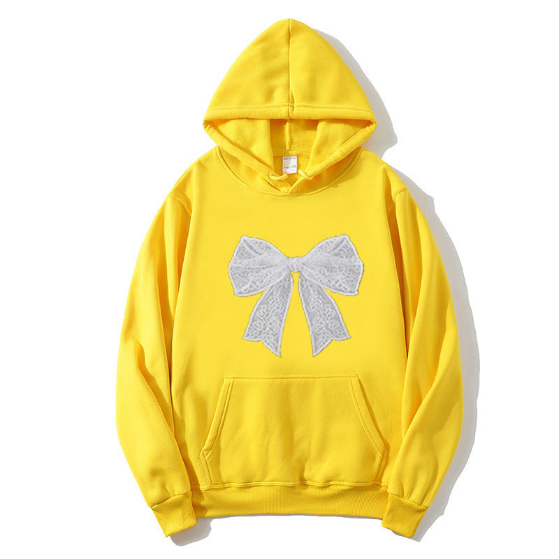 Dame hoodie med elegant blonderdesign Skovae