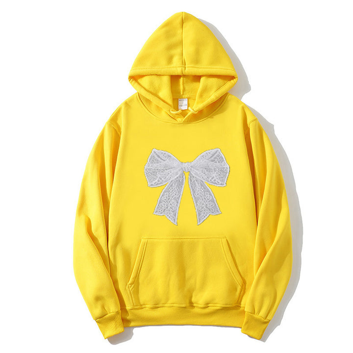 Dame hoodie med elegant blonderdesign Skovae