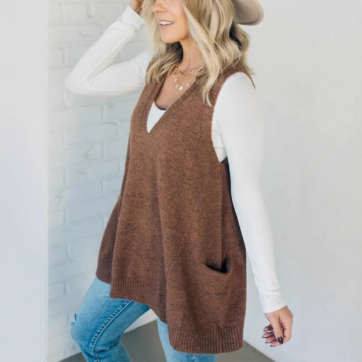 Dame Oversized Strikpullover Stilla