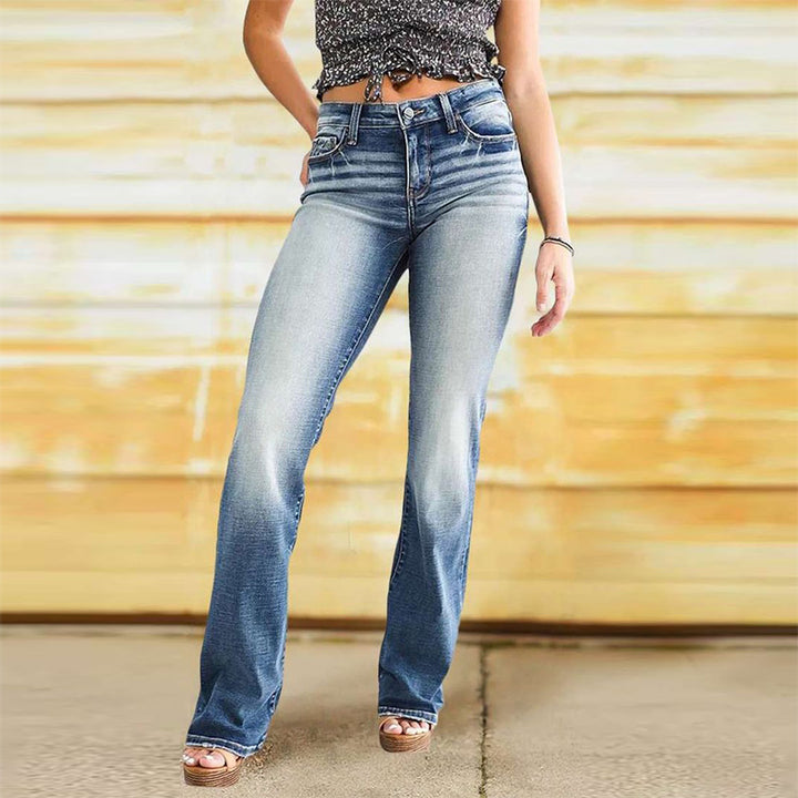 Dame Bootcut Jeans med elegante vaske og høj talje Stilla