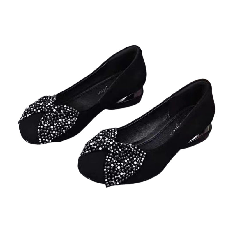 Dame Ballerinas med glitrende sløjfeakcent og skridsikker sål Stilla