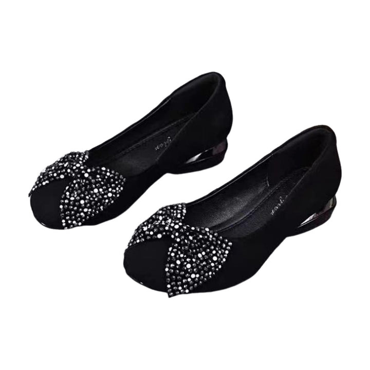 Dame Ballerinas med glitrende sløjfeakcent og skridsikker sål Stilla
