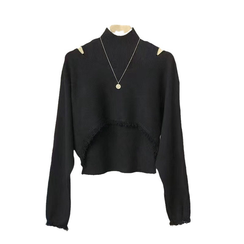 Femme Off-Shoulder Chunky Strikpullover Stilla
