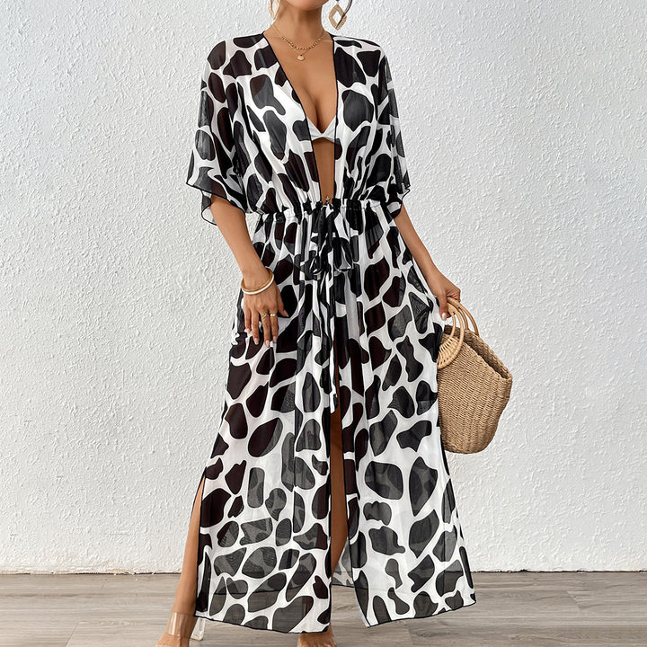Dame elegant Kaftan med moderne dyremønster Stilla
