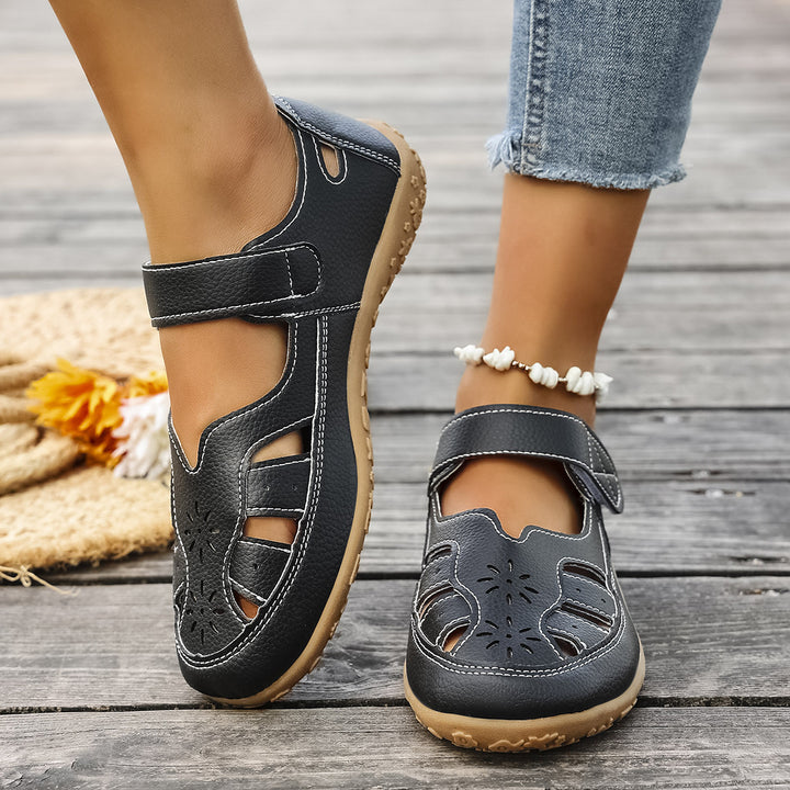 Dame komfort-sandaler med åndbart overmateriale og justerbar velcro Stilla
