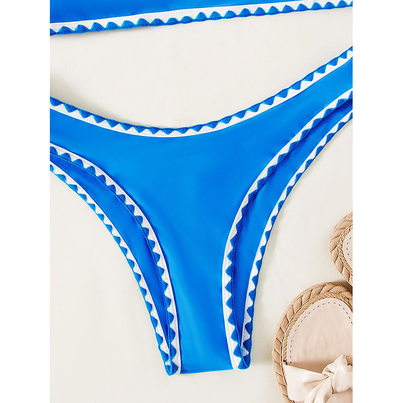 Dame bikini sæt med afslappet snit og kontrasterende kanter Skovae