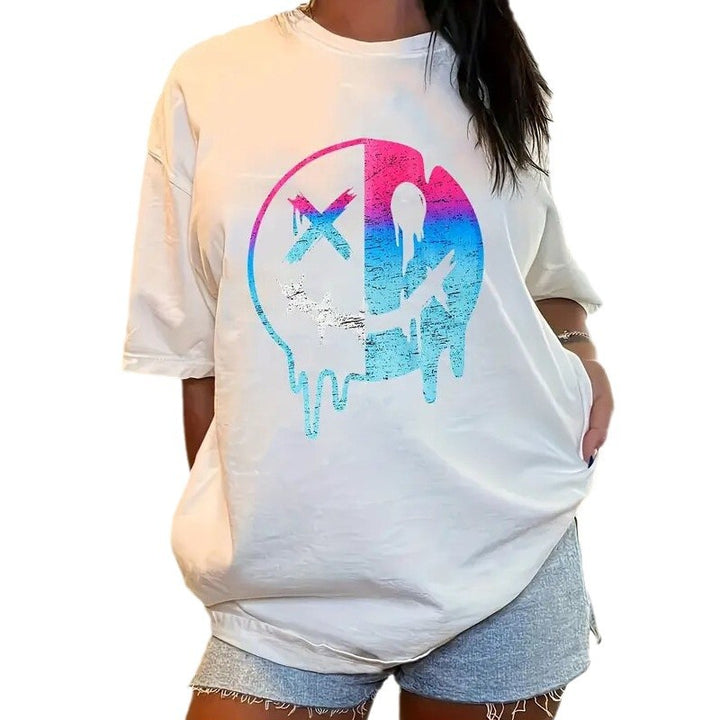 Dame Oversized T-Shirt med kreativt graffiti-design og afslappet pasform Stilla