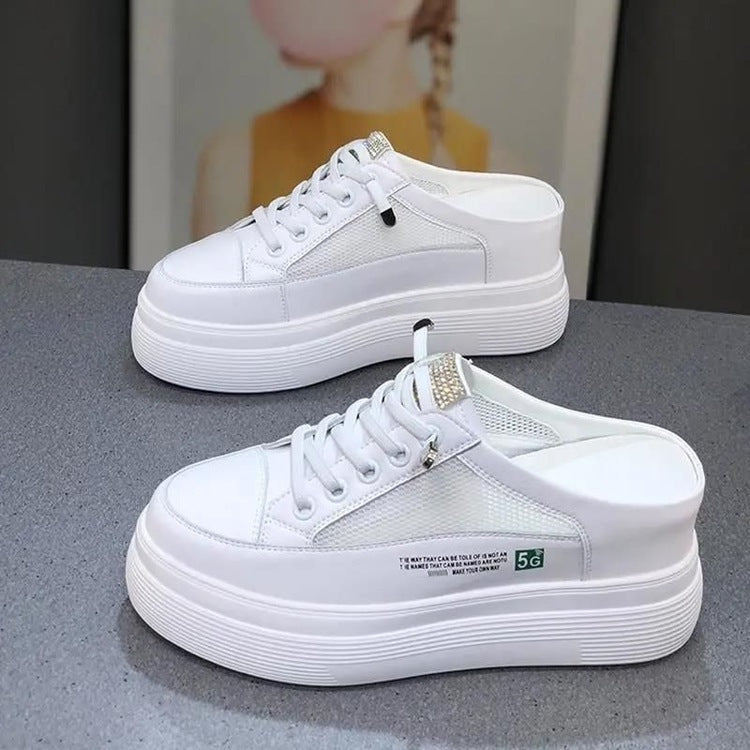 Dame Plateau-Sneakers med åndbart mesh og elegant slip-on design Stilla