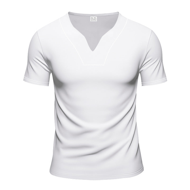 Herrer nan V-hals sporttrøje med ergonomiske formsyninger og elastisk jersey Skovae