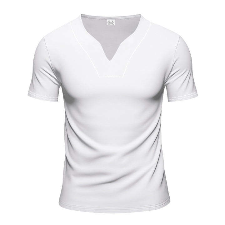 Herrer nan V-hals sporttrøje med ergonomiske formsyninger og elastisk jersey Skovae