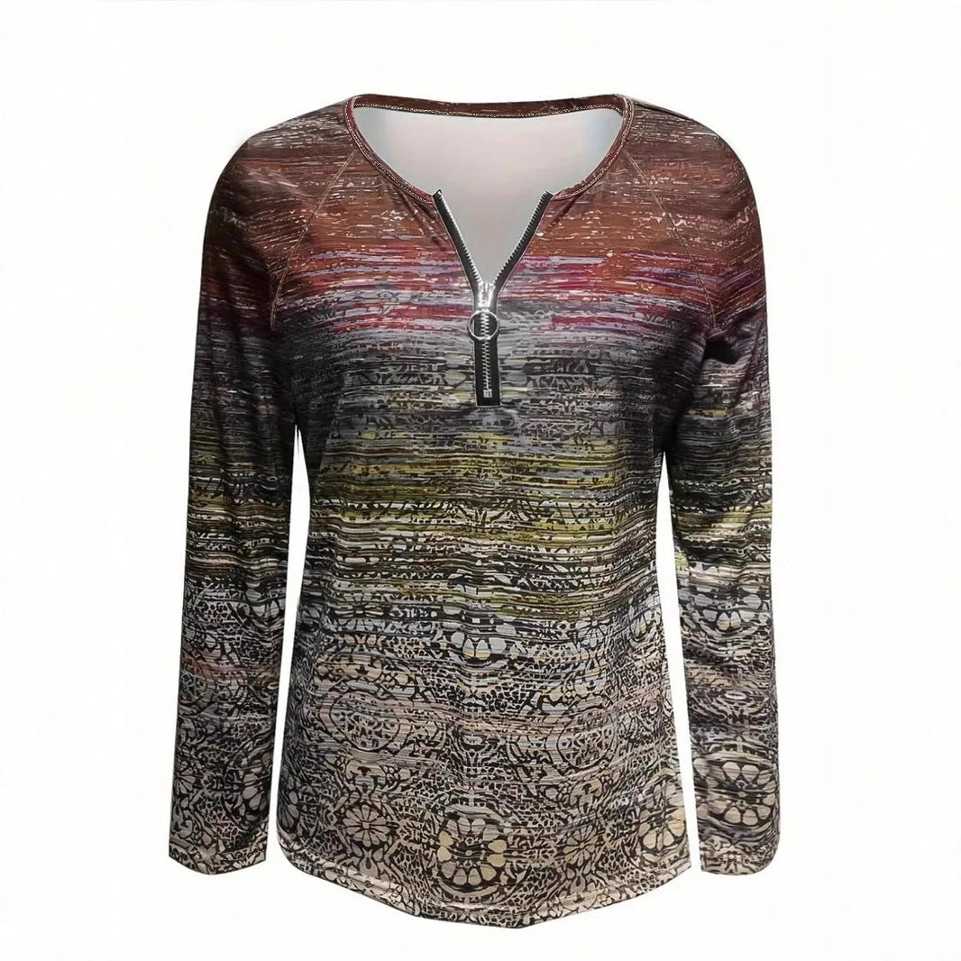 Dame sweater med lynlås og struktureret design Stilla