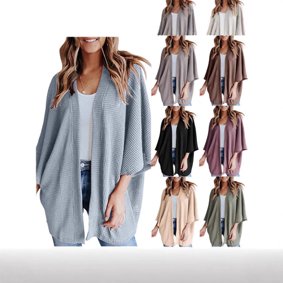 Dame afslappet strik kimono med løs pasform og afslappet design Stilla