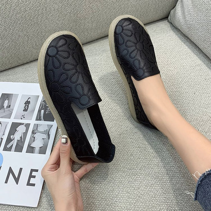 Dame Slip-On Sko med blomstret design og skridsikker sål Stilla