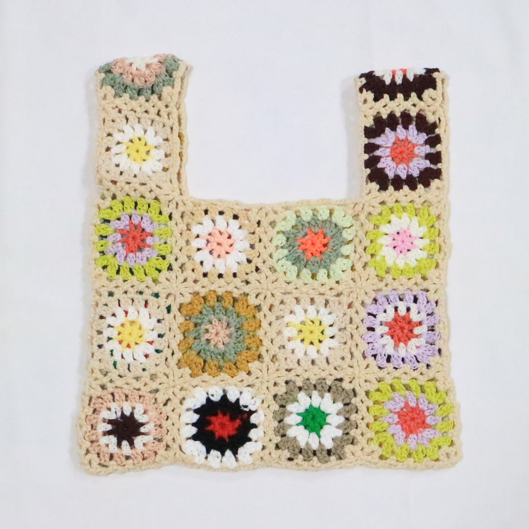 Dame Hæklet Patchwork Håndtaske Stilla
