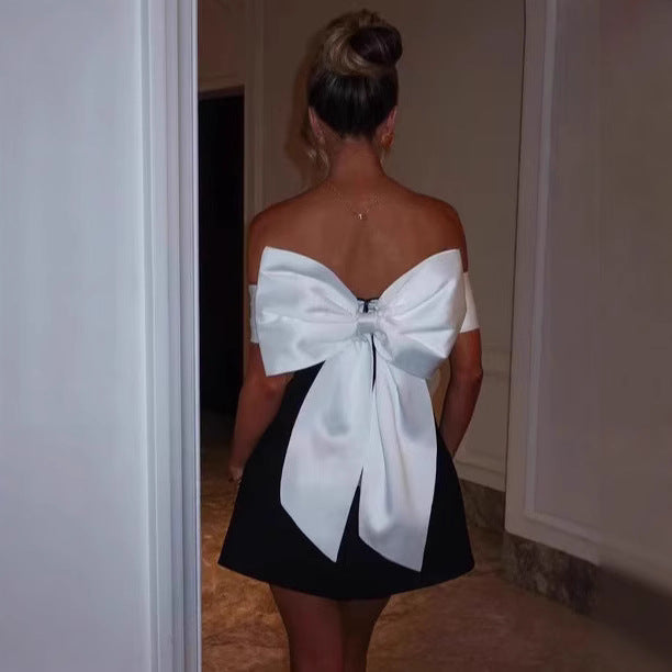 Dame Off-Shoulder Cocktailkjole med udvidet Skørt Stilla