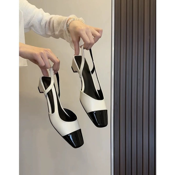 Dame spidssko Slingback Flats med blank hæl Stilla