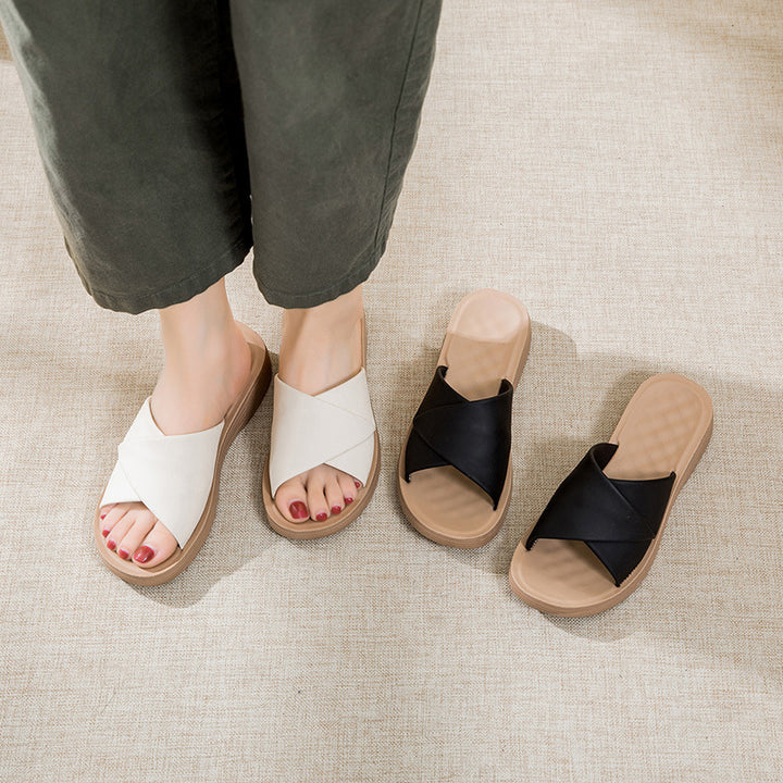 Femme Sleek Crossband Slide Sandaler med Komfortfodseng Stilla