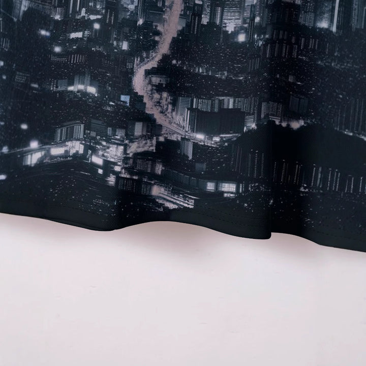 Herrer polo skorte med urban skyline print og åndbare egenskaber Stilla