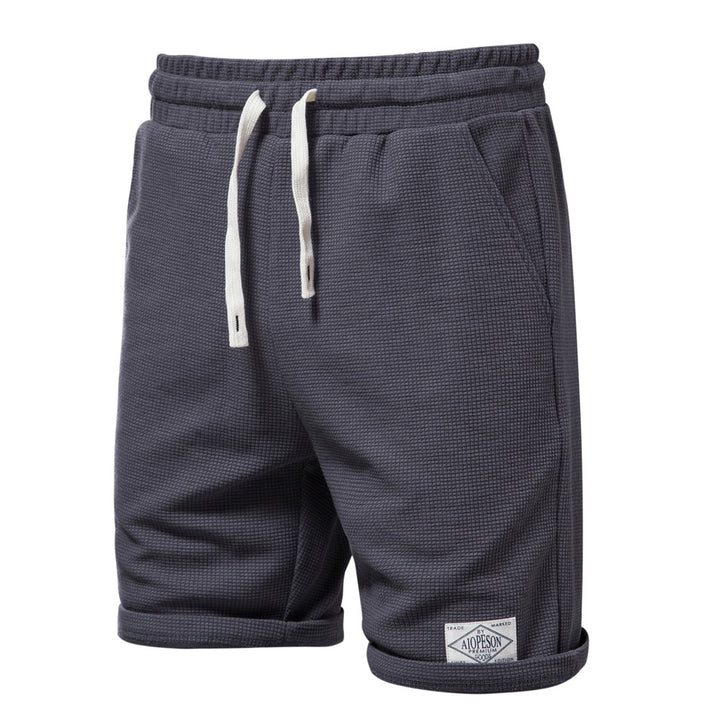 Herrer Sportslige Vaffelstof-Shorts med elastisk Talje og Snøre Stilla