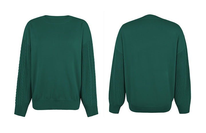 Stilla | Afslappet O Hals Langærmet Ensfarvet Løs Sweatshirt