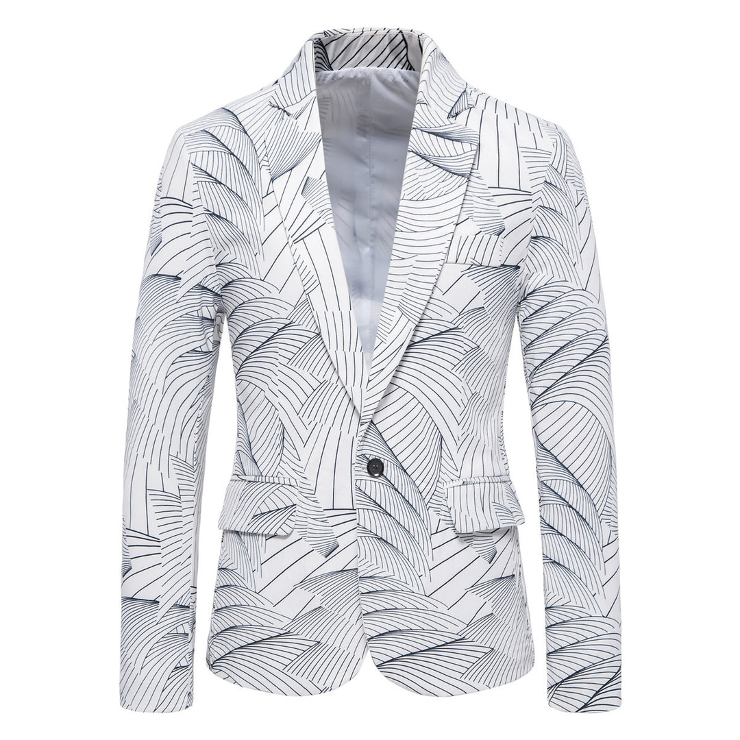 Herrer Stilfuld Tropisk Tryk Blazer Stilla