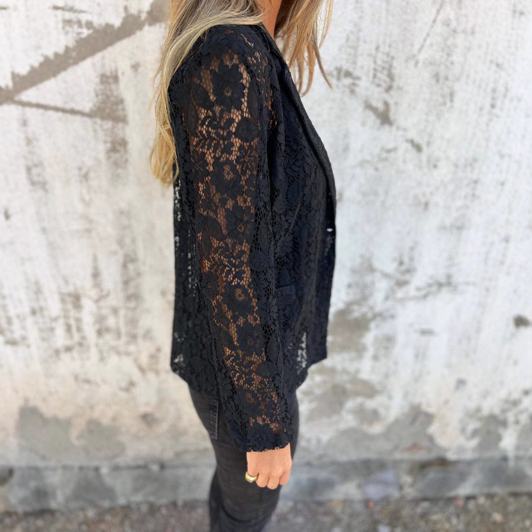 Dame spids blazer med detaljerede indsatser og elegant snit Stilla