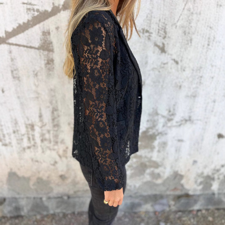 Dame spids blazer med detaljerede indsatser og elegant snit Stilla