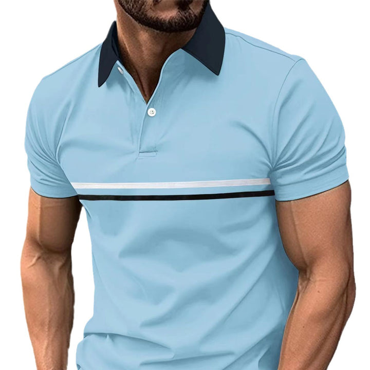 Herrer Stilfuld Stribet Sport Polo-Shirt Stilla