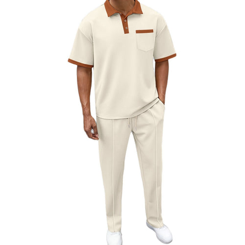 Herre elegant poloshirt og komfortabel joggingbukser sæt Stilla