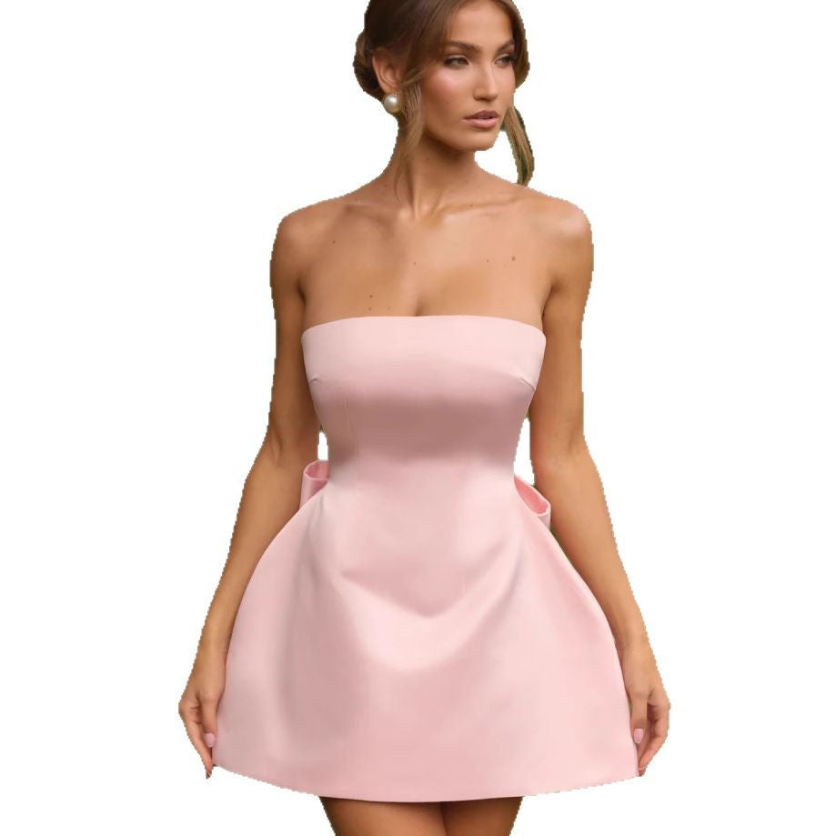 Dame Strapless Cocktailkjole med voluminøs kant og elegant design Stilla