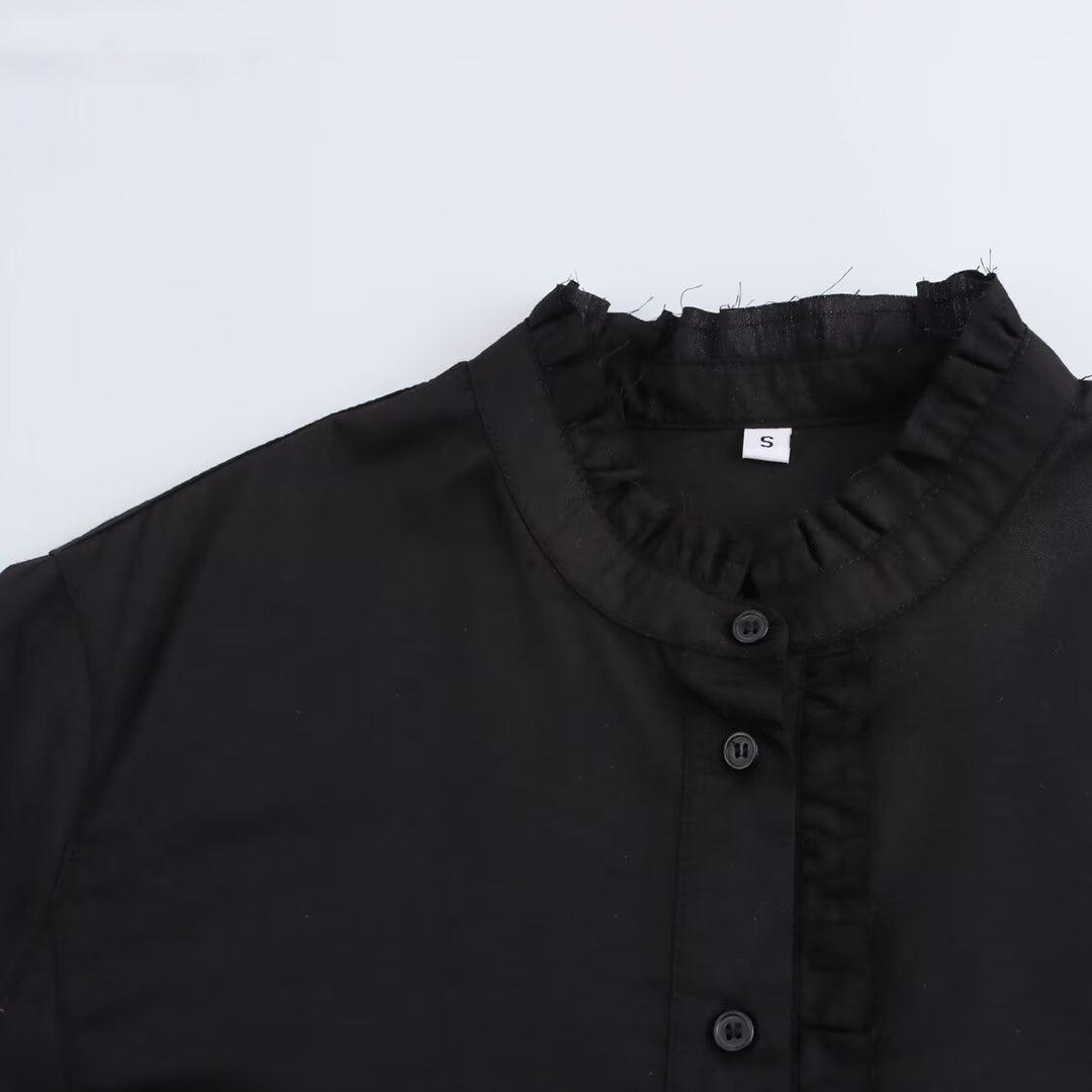 Femme Button-Up A-linje Langærmet Kjole Stilla
