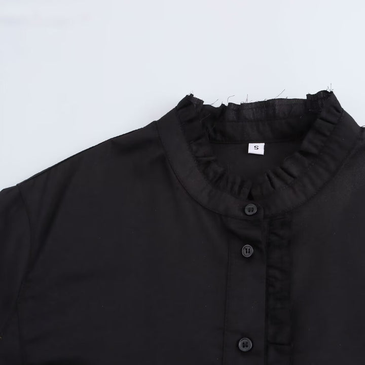 Femme Button-Up A-linje Langærmet Kjole Stilla