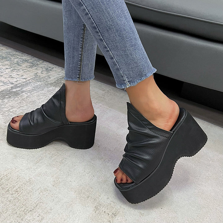 Dame moderne plateau-sandaler med innovativt overmateriale og elastisk sål Stilla