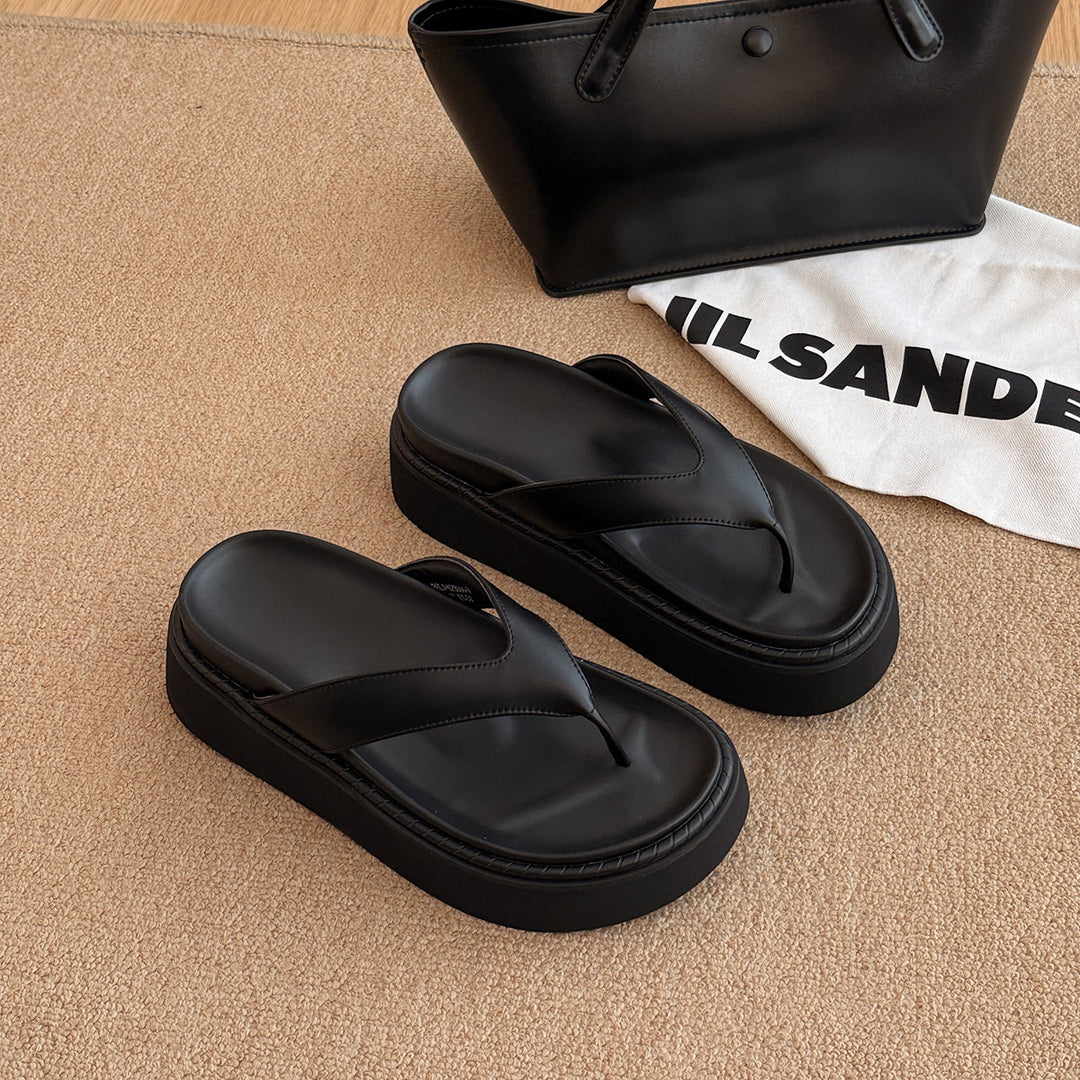 Dame platform toe separator sandaler med metal accenter Stilla