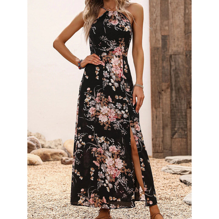 Damer Maxi-kjole med blomsterprint og elegant slids Stilla