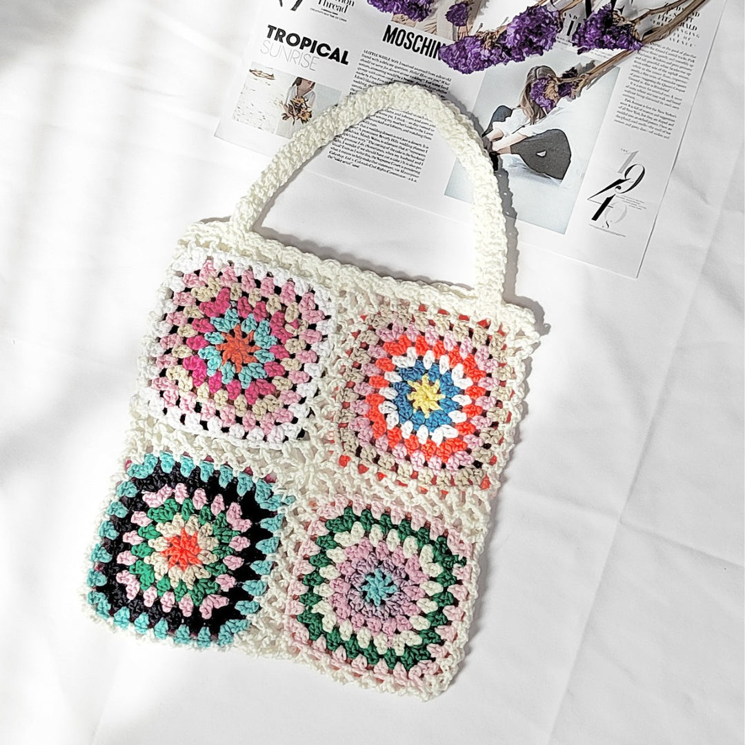 Dame hækle håndtaske i det karakteristiske granny square design Stilla