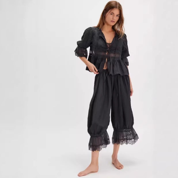 Dame Luftig og elegant Culotte med spidsdekoration Skovae