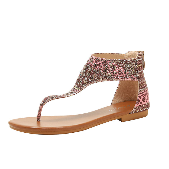 Dame flip-flops med kunstneriske udsmykninger og behagelig fodsenge-design Stilla
