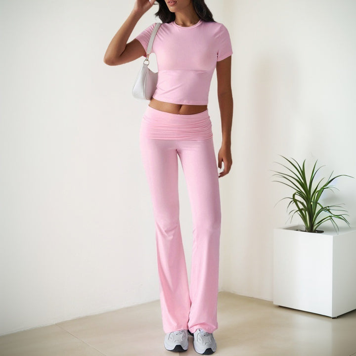 Kvinders sporty sæt med tætsiddende top og flagrende leggings Stilla